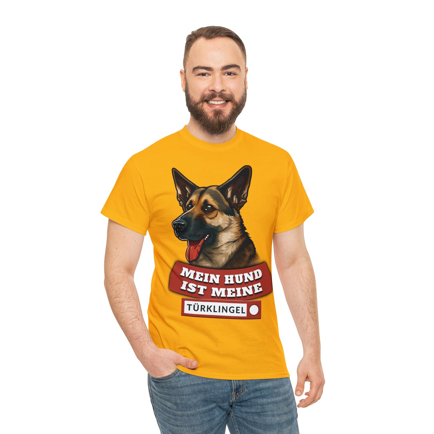 Fun-Shirt - Mein Hund ist meine Türklingel - Unisex Heavy Cotton Tee