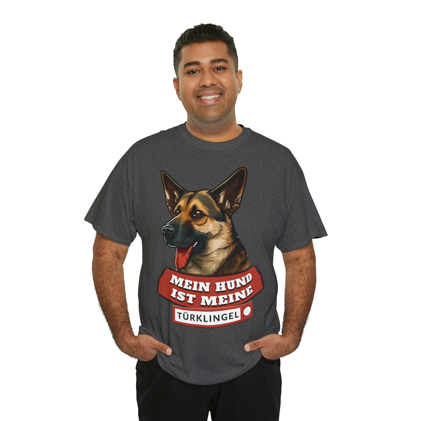 Fun-Shirt - Mein Hund ist meine Türklingel - Unisex Heavy Cotton Tee