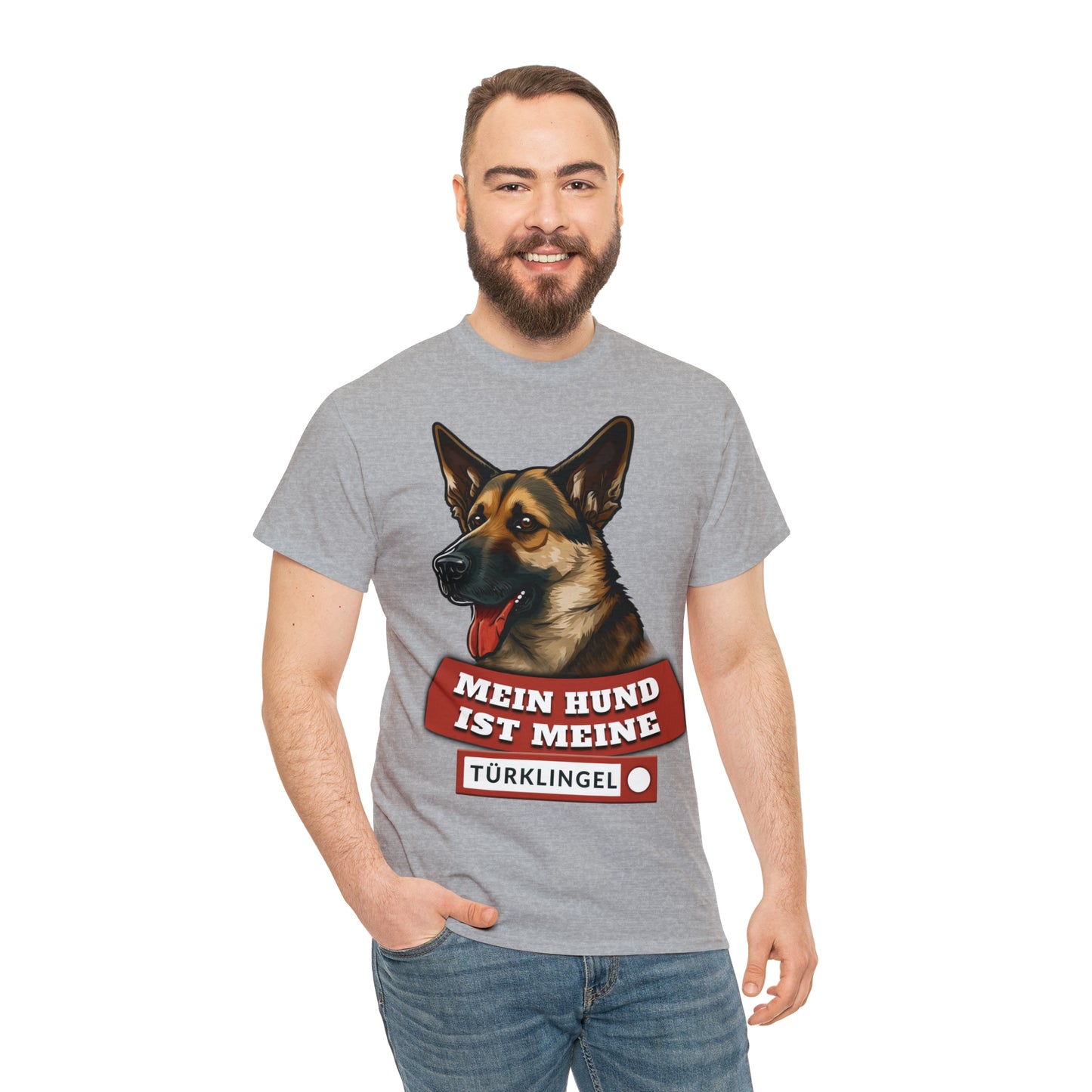 Fun-Shirt - Mein Hund ist meine Türklingel - Unisex Heavy Cotton Tee