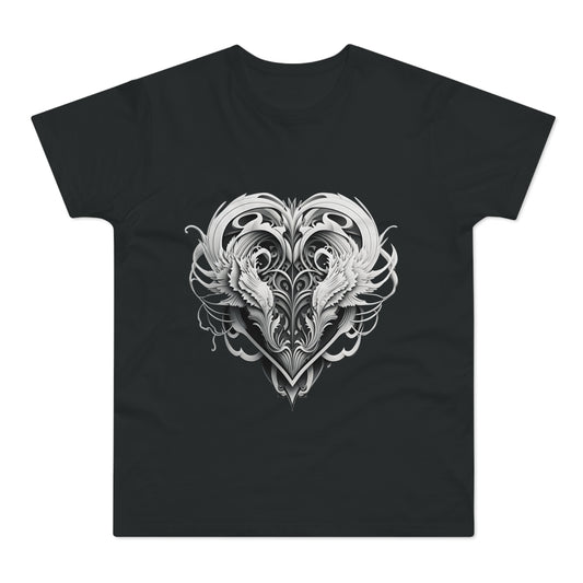 Single Jersey Men's T-shirt with a tribal heart