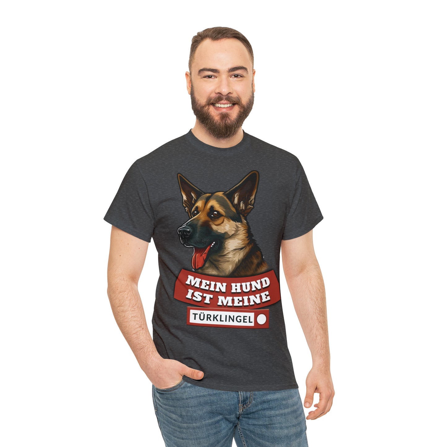 Fun-Shirt - Mein Hund ist meine Türklingel - Unisex Heavy Cotton Tee