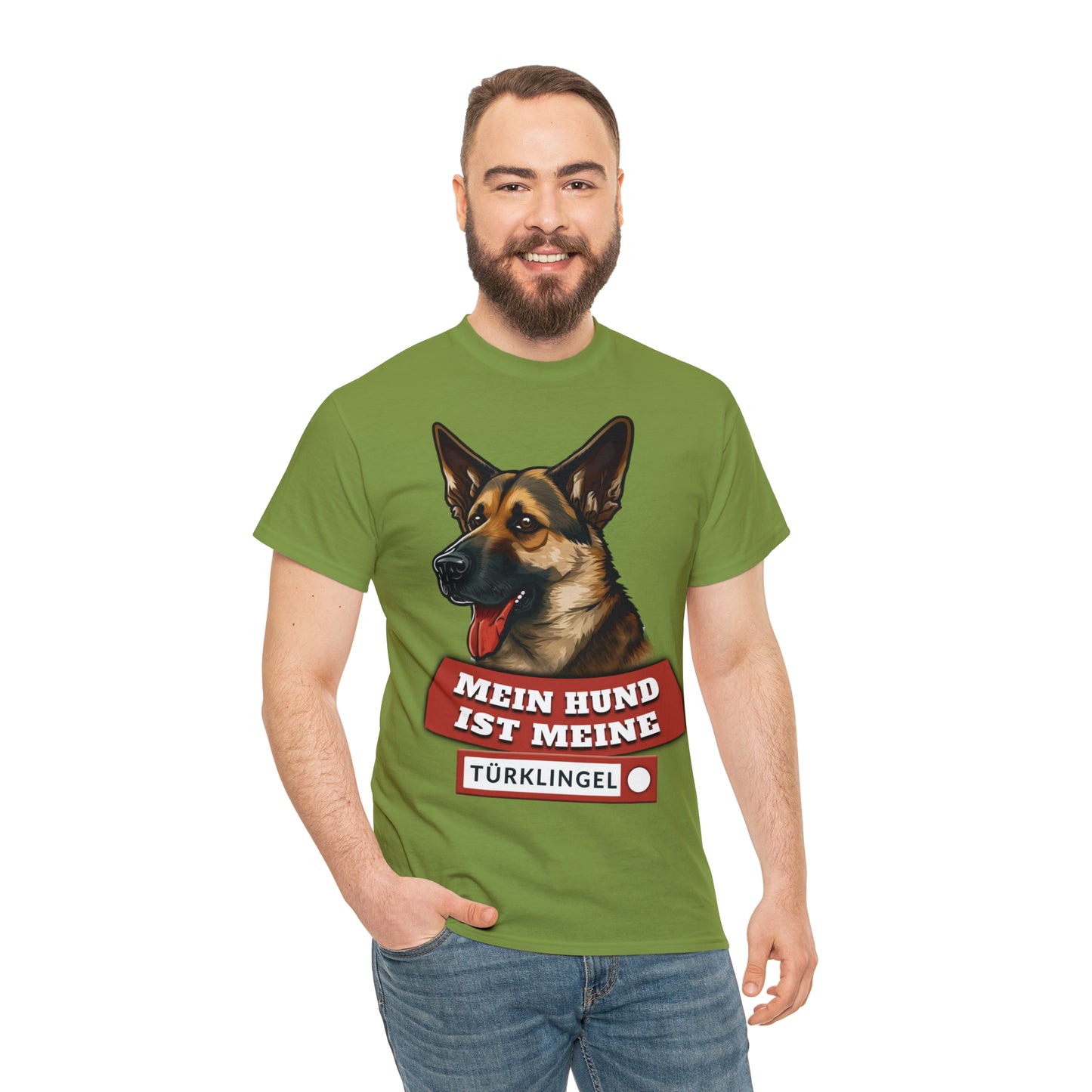 Fun-Shirt - Mein Hund ist meine Türklingel - Unisex Heavy Cotton Tee