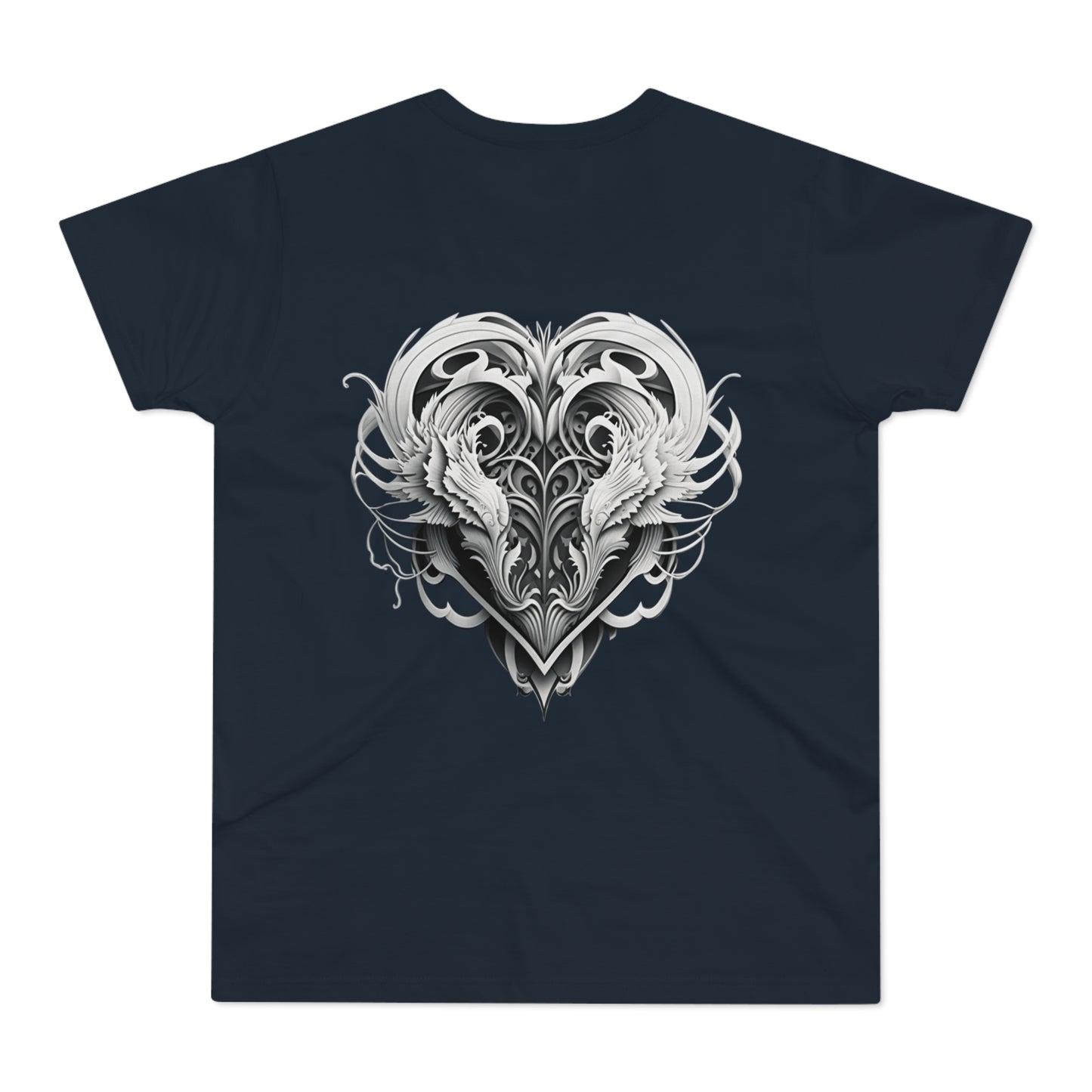 Single Jersey Men's T-shirt with a tribal heart