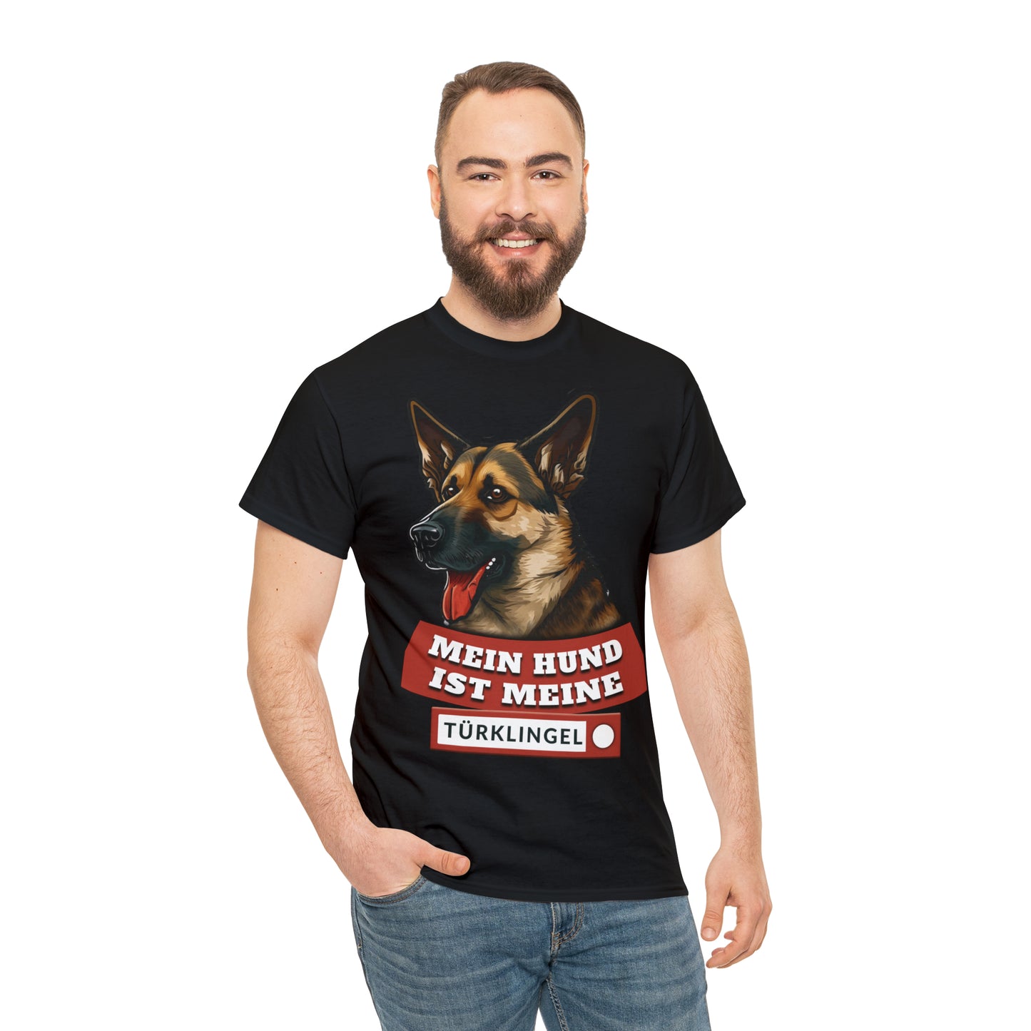 Fun-Shirt - Mein Hund ist meine Türklingel - Unisex Heavy Cotton Tee