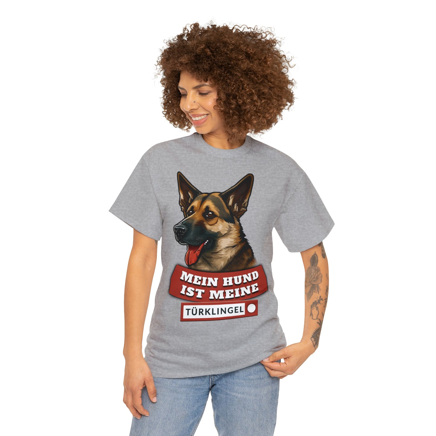 Fun-Shirt - Mein Hund ist meine Türklingel - Unisex Heavy Cotton Tee