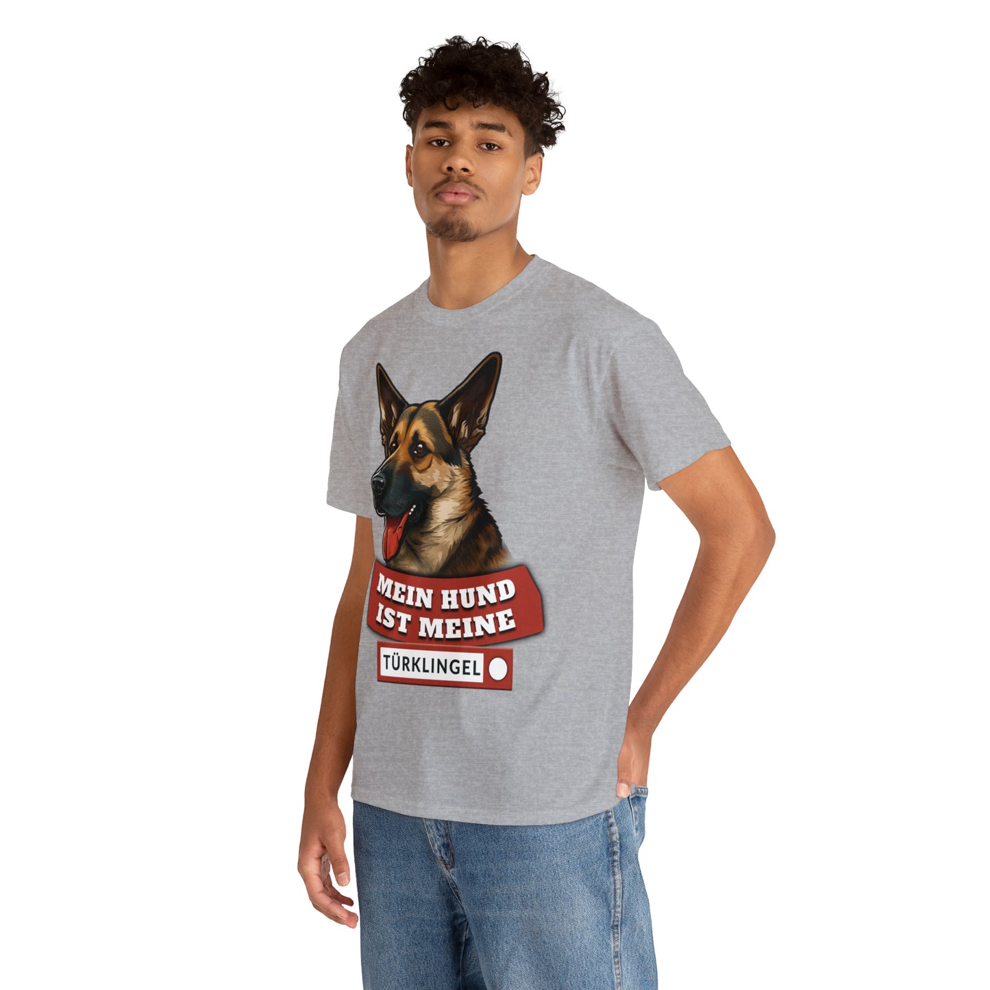 Fun-Shirt - Mein Hund ist meine Türklingel - Unisex Heavy Cotton Tee