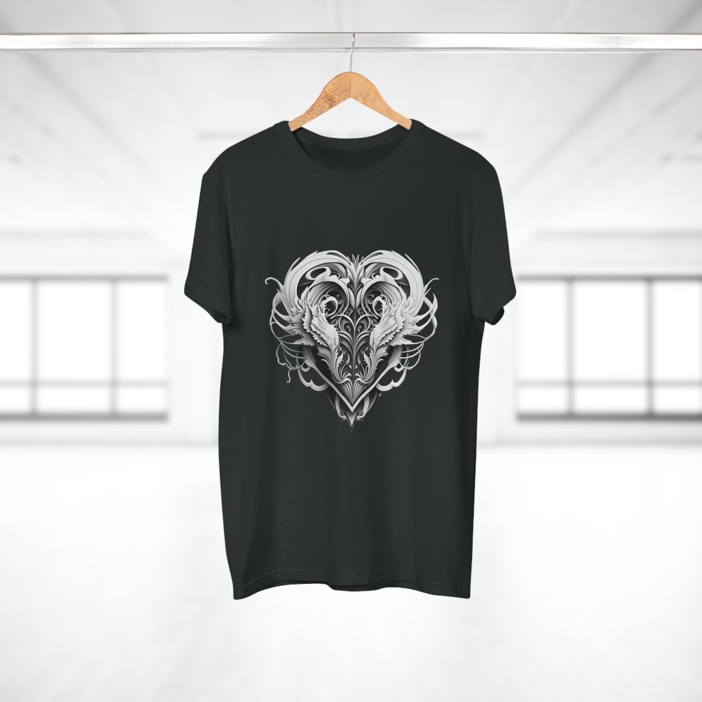 Single Jersey Men's T-shirt with a tribal heart