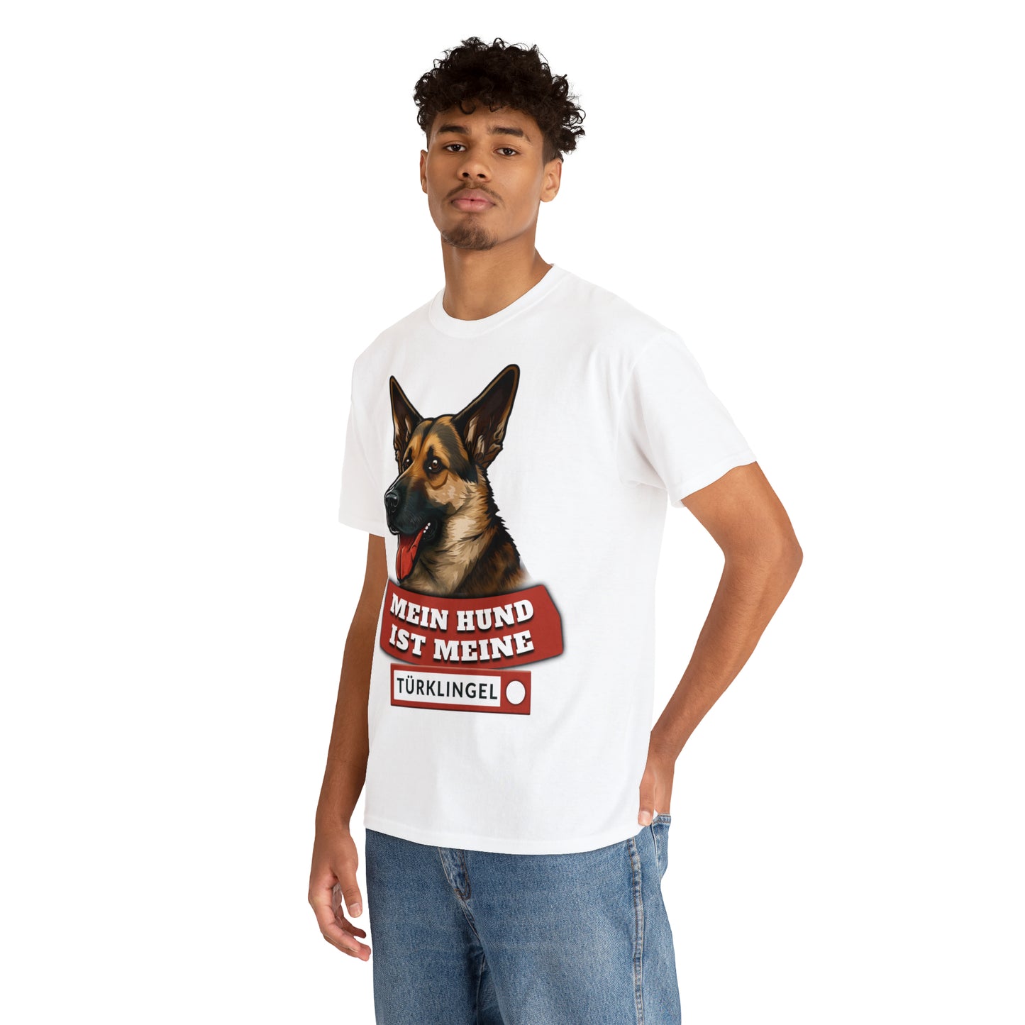 Fun-Shirt - Mein Hund ist meine Türklingel - Unisex Heavy Cotton Tee