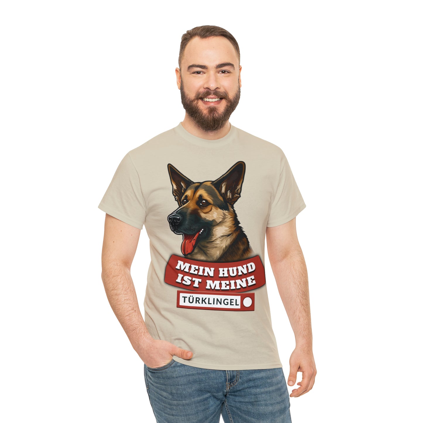 Fun-Shirt - Mein Hund ist meine Türklingel - Unisex Heavy Cotton Tee