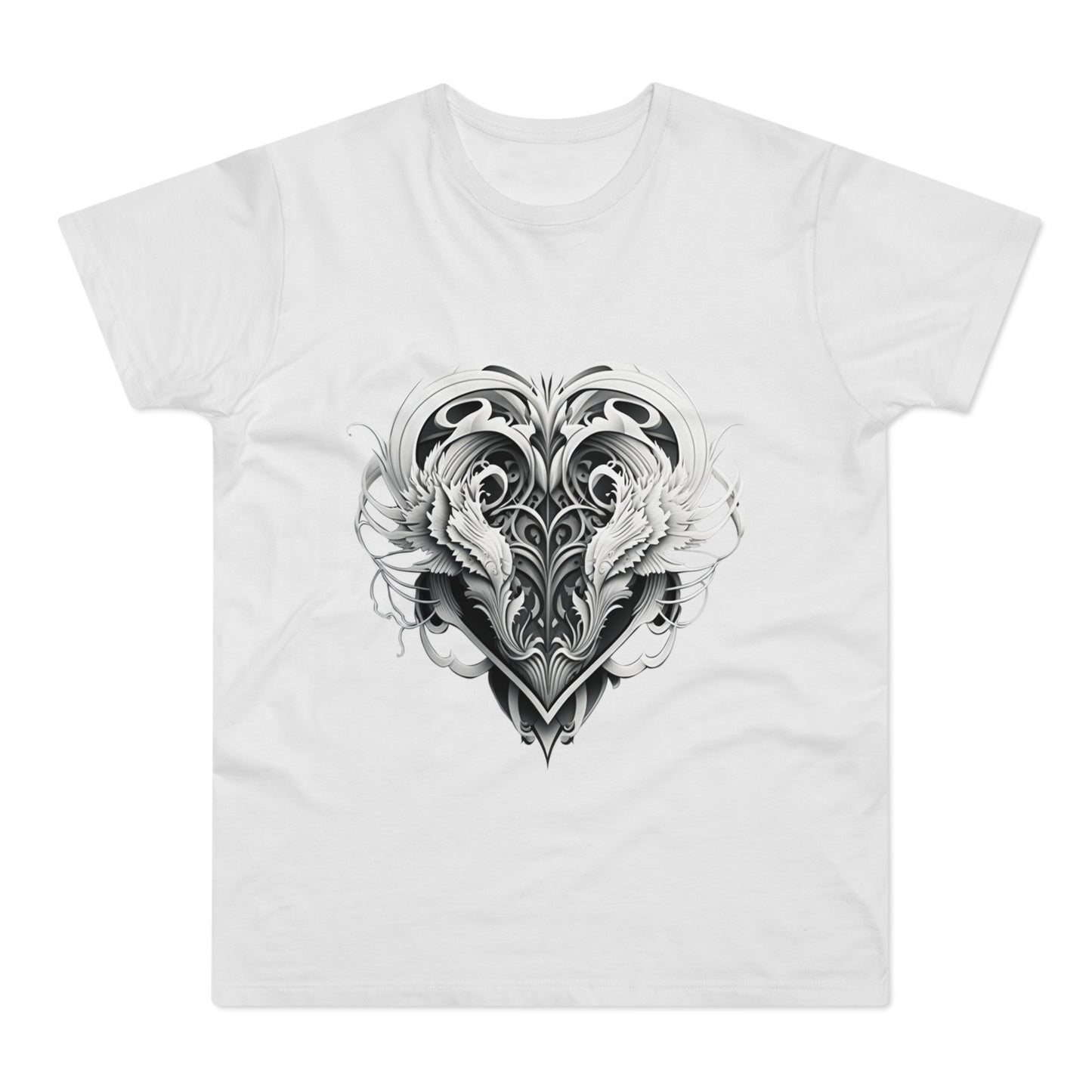 Single Jersey Men's T-shirt with a tribal heart