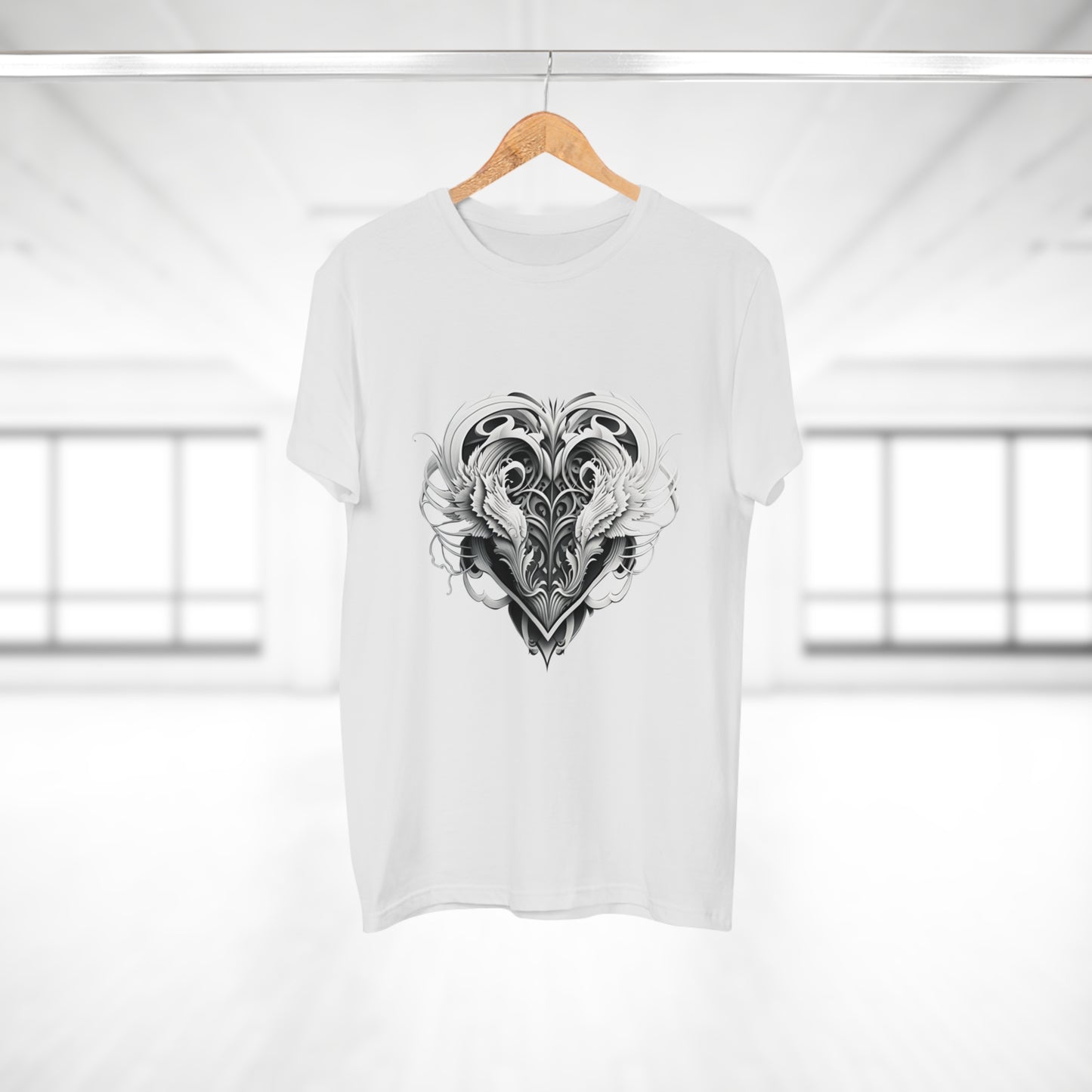 Single Jersey Men's T-shirt with a tribal heart