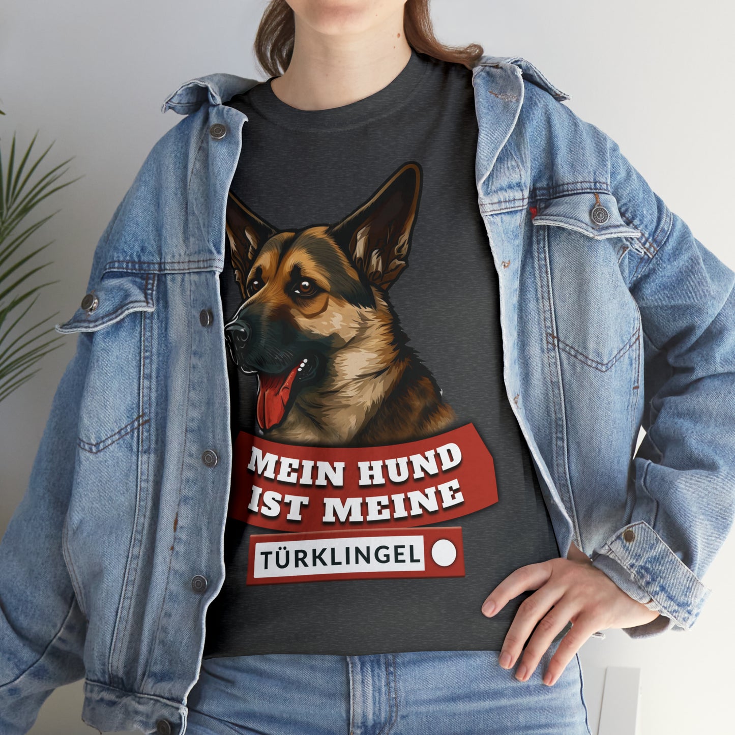 Fun-Shirt - Mein Hund ist meine Türklingel - Unisex Heavy Cotton Tee