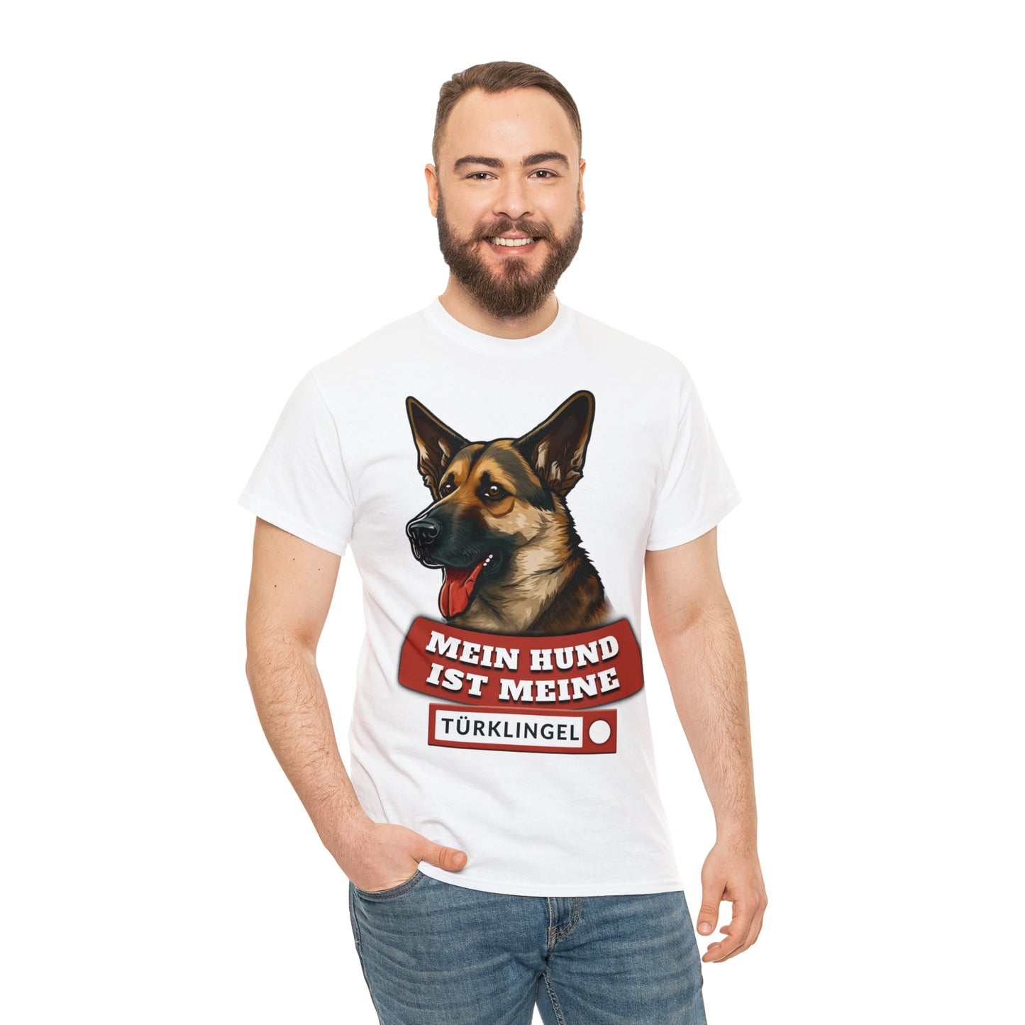 Fun-Shirt - Mein Hund ist meine Türklingel - Unisex Heavy Cotton Tee