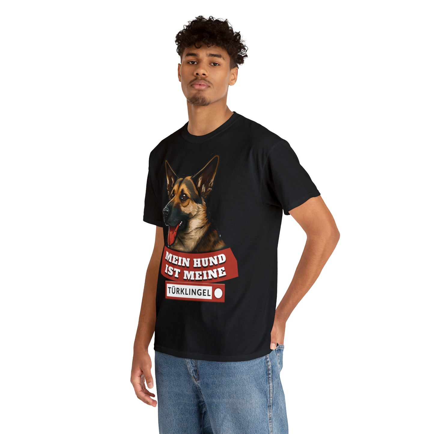 Fun-Shirt - Mein Hund ist meine Türklingel - Unisex Heavy Cotton Tee