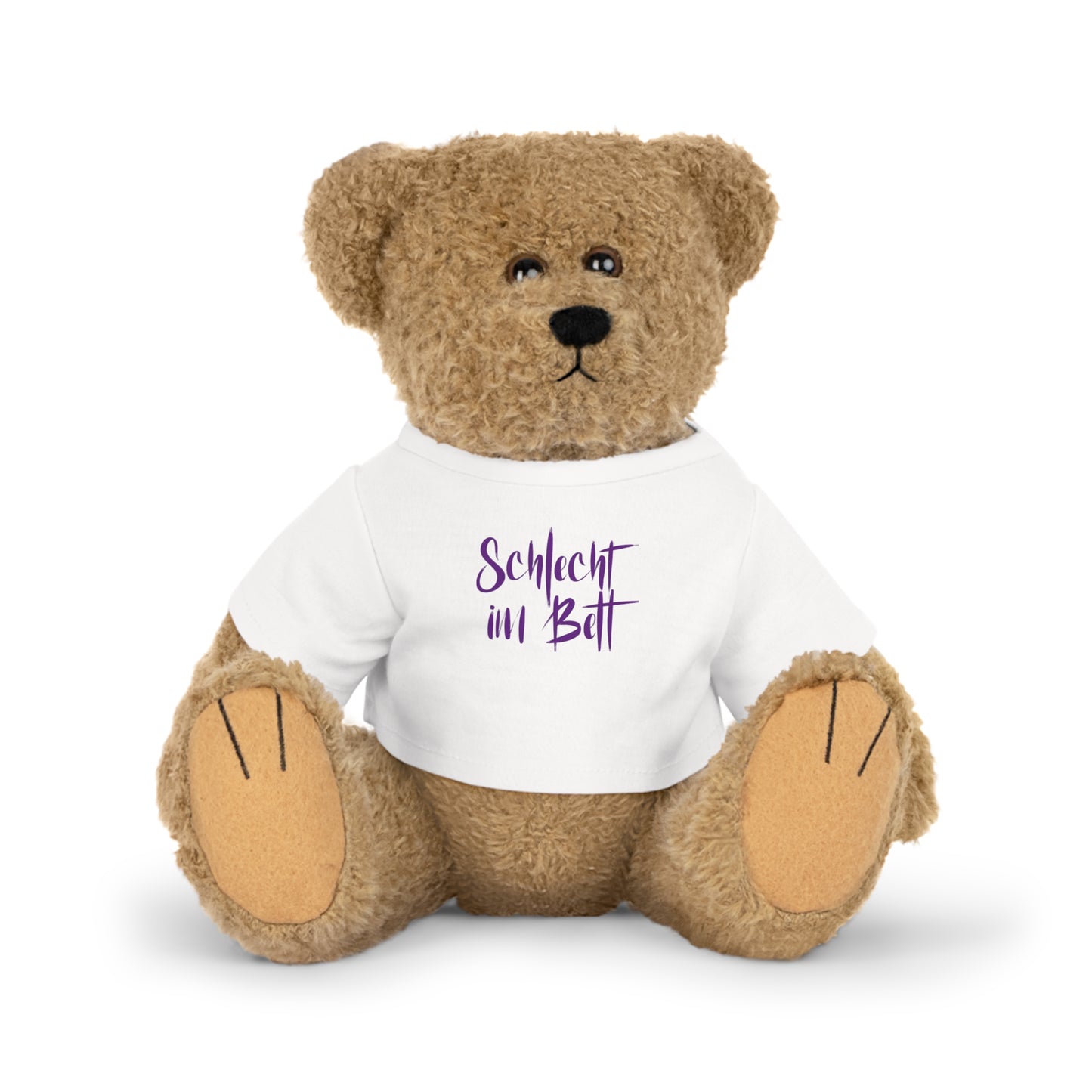 Plush Toy with T-Shirt "Schlecht im Bett"