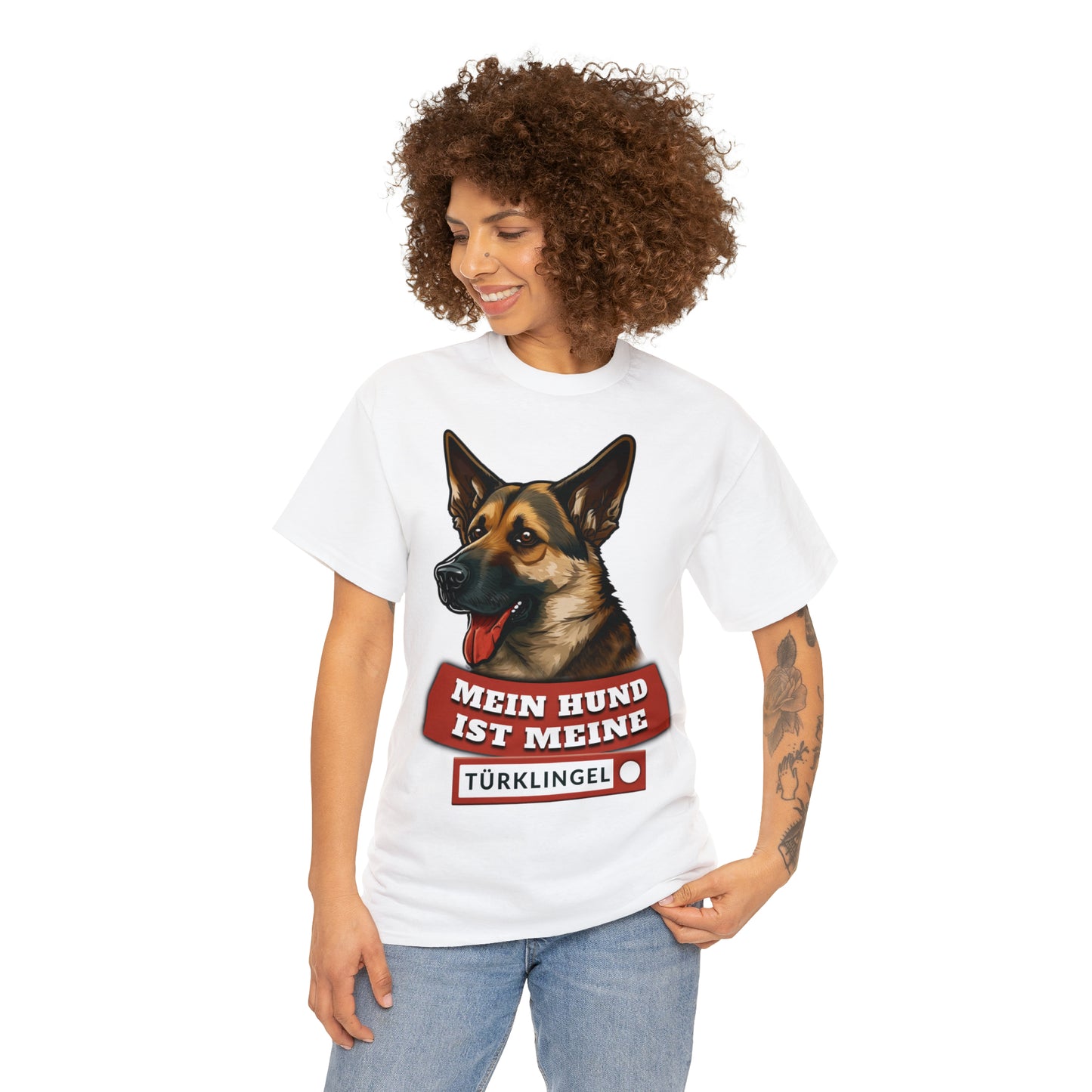 Fun-Shirt - Mein Hund ist meine Türklingel - Unisex Heavy Cotton Tee