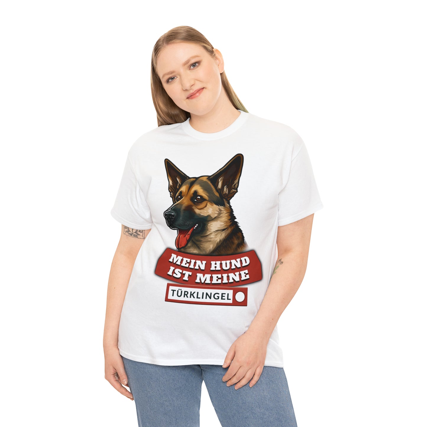 Fun-Shirt - Mein Hund ist meine Türklingel - Unisex Heavy Cotton Tee