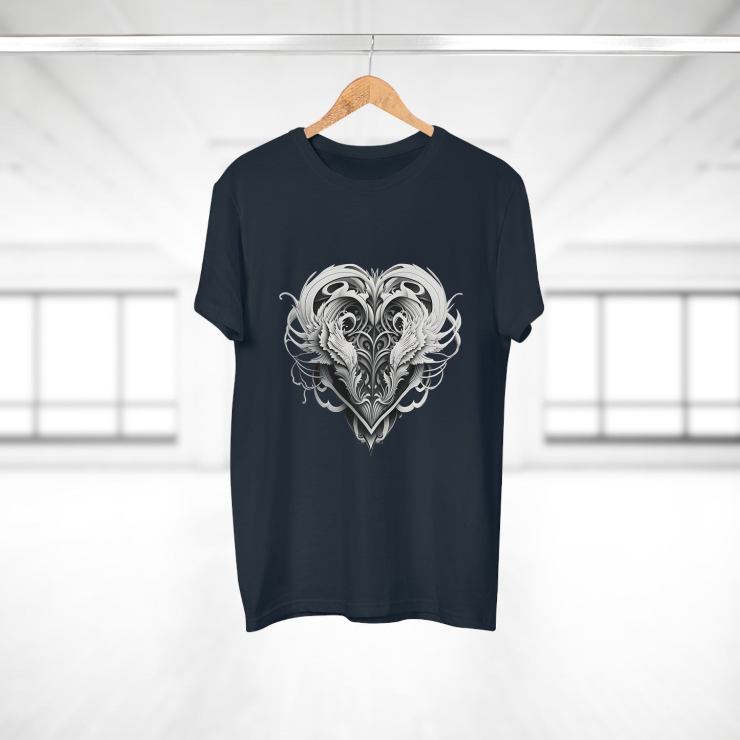 Single Jersey Men's T-shirt with a tribal heart