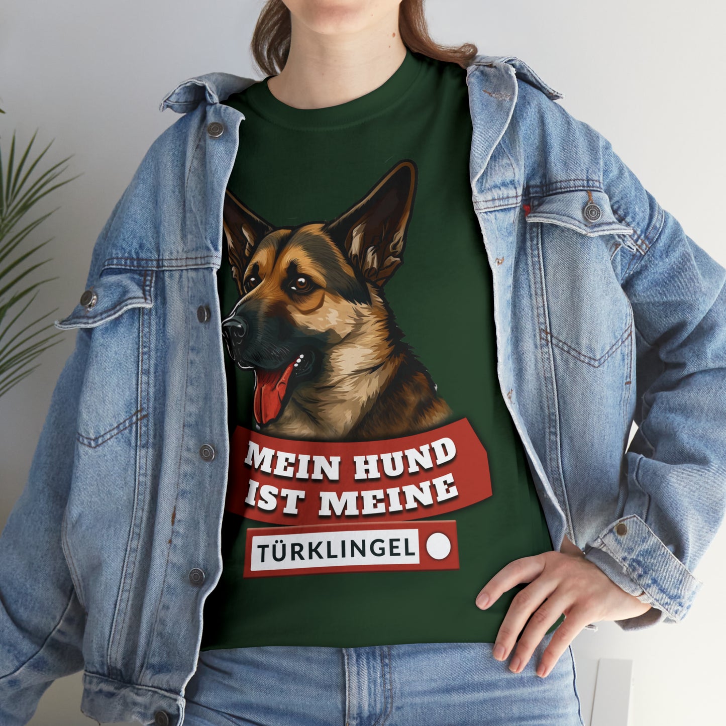 Fun-Shirt - Mein Hund ist meine Türklingel - Unisex Heavy Cotton Tee