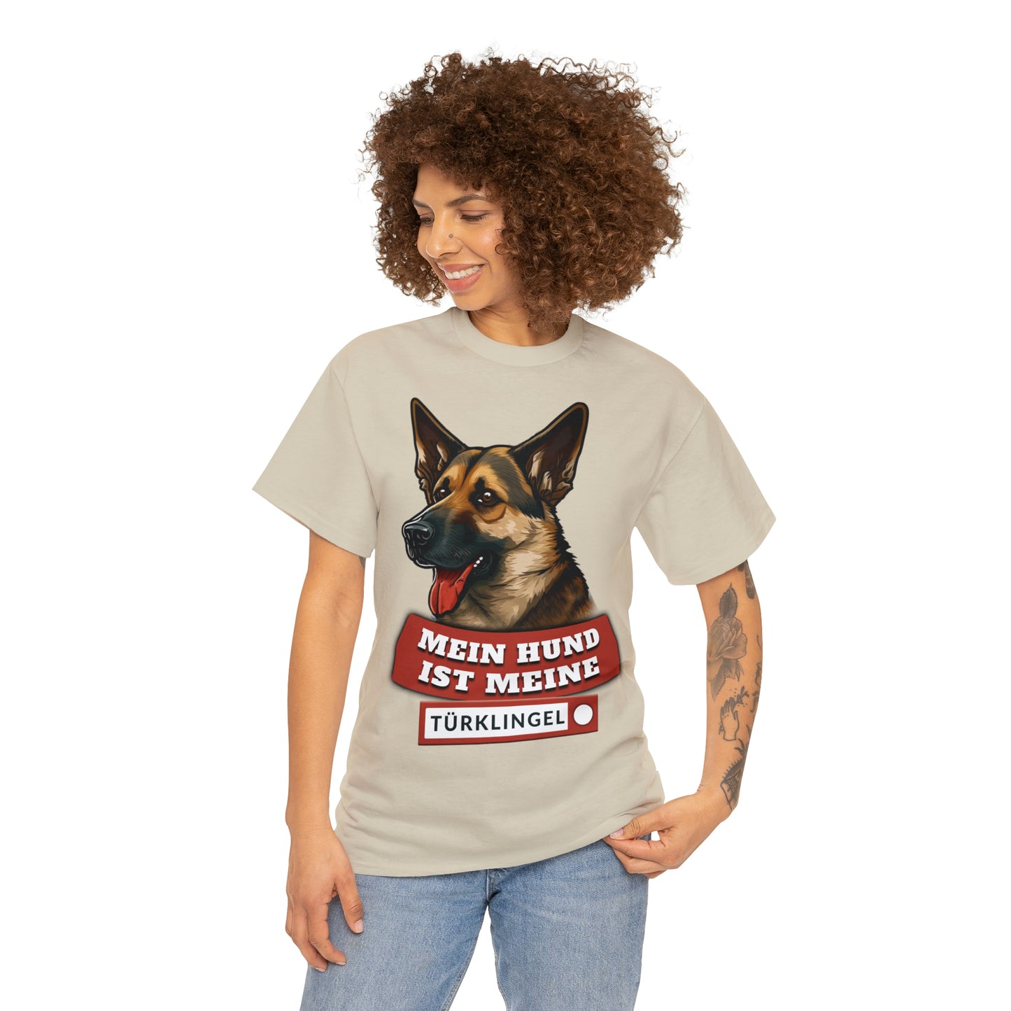 Fun-Shirt - Mein Hund ist meine Türklingel - Unisex Heavy Cotton Tee